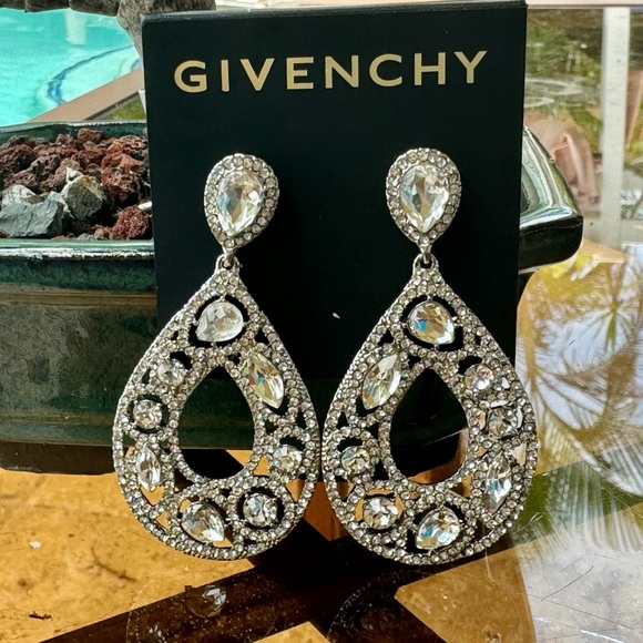 GIVENCHY Open Pear-Shape Rhinestone Drop earrings - Picture 4 of 9